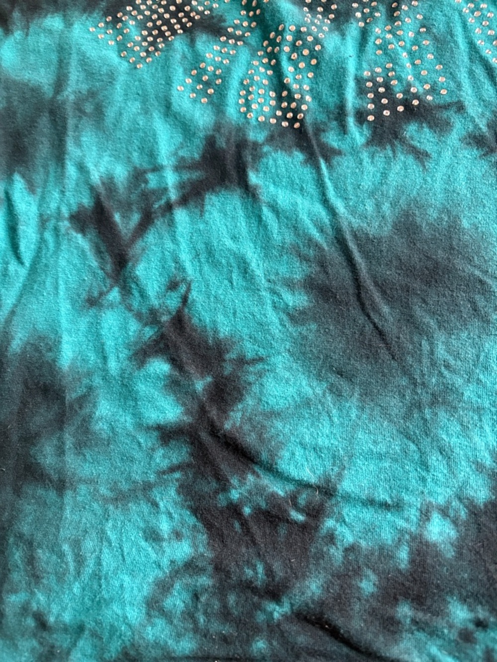 PINK Victoria's Secret Teal & Black Tie-Dye Short Sleeve Tee - Picture 4 of 4